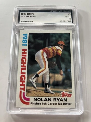 Nolan Ryan Graded Mint 9. 1982 Topps - 1981 Highlight Nolan Ryan #5