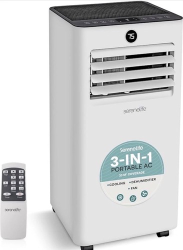 SereneLife 7000 BTU Portable Air Conditioner Cooling Dehumidifier & Fan 3-in-1