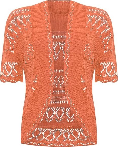 Ladies' Women’s Crochet Knit Short Sleeve Shrug Cardigan Bolero M-2XL - Picture 13 of 25