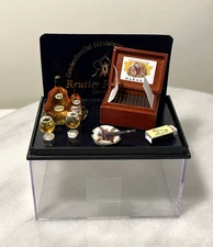 Reutter Porcelain Germany Dollhouse Miniature Cognac & Cigar Set HTF 1:12
