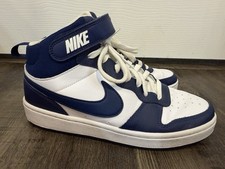 Nike Court Borough Mid 2 Youth Size 7Y White Blue Leather Sneakers CD7782-107
