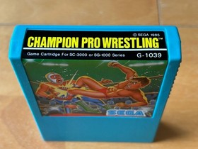 SEGA SG-1000 SC-3000 Champion Pro Wrestling Rare Blue Cartridge CIB Tested