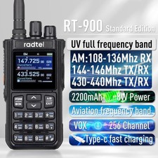 RT-900 8W Multi-Band Ham Radio Walkie Talkie, 256CH VHF/UHF Two-Way Radio, Air B