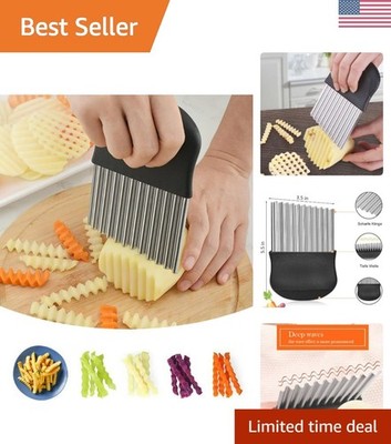 Heavy Duty Stainless Steel Crinkle Cutter Wavy Chopper French Fry Slicer for ...