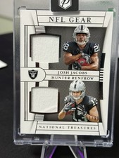 2019 National Treasures Nfl Gear Combo Materials Josh Jacobs, Hunter Renfrow/99 
