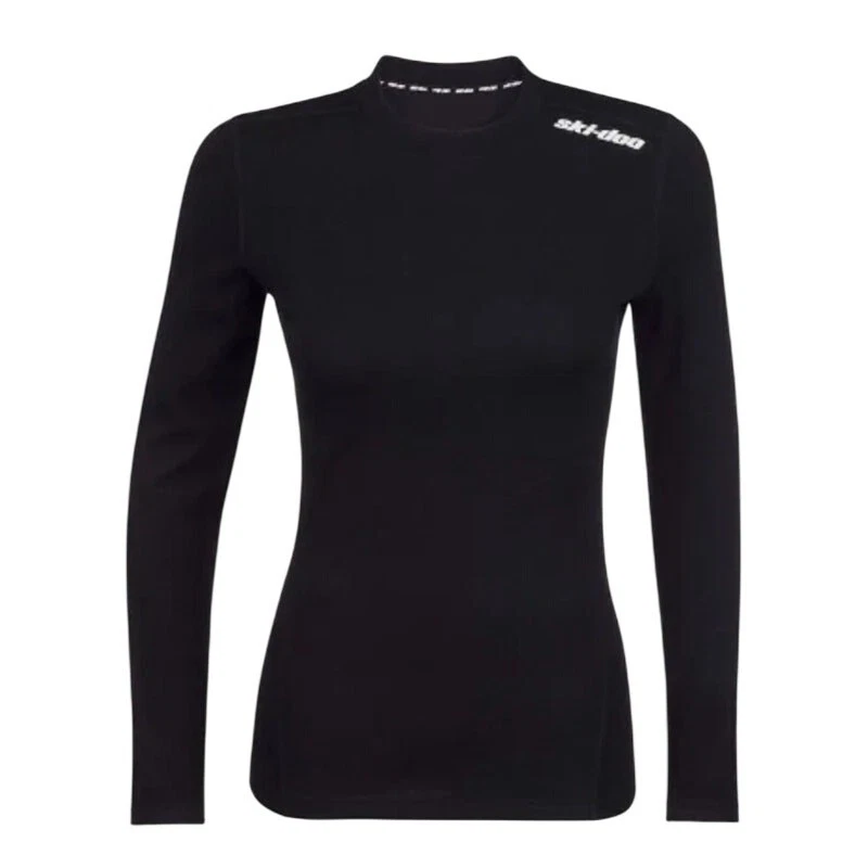 New Ski-Doo Womens Medium Black Merino Base Layer Thermal Long Sleeve Top