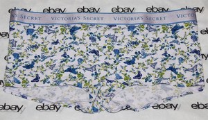 NEW Victoria's Secret Cotton Blend Boyshort Panty Butterflies Large L Logo VS