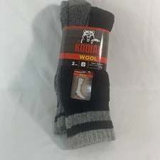 Kodiak Thermal Wool Blend Crew Outdoor Boot Socks 2 Pairs Mens Shoe Size 7-12