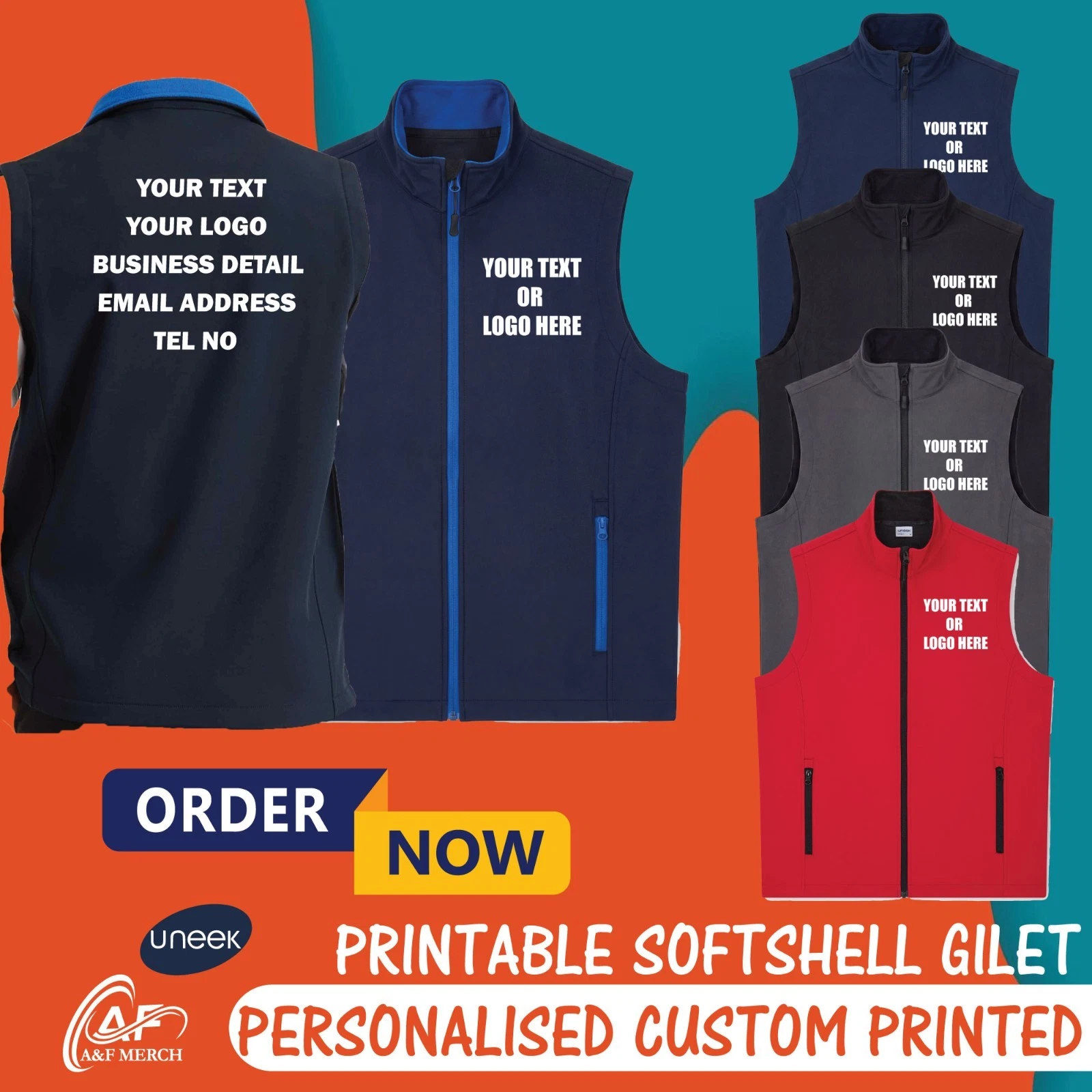 Personalised Custom Printable Softshell Gilet Bodywarmer Workwear Vest
Opens in a new window or tab