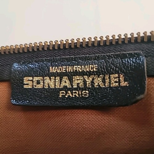 SONIA RYKIEL Large Black Snake Print Leather Tote 24 Hour Bag Canvas Lined VTG - Picture 3 of 16