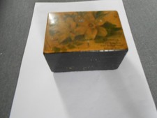 Victorian Wooden Box Clarke & Co Anchor Sewing Cotton Greeting Sentiment