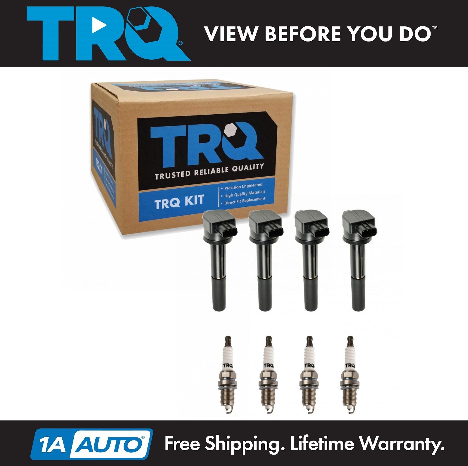TRQ Ignition Coil  Iridium Spark Plug Kit Set for Chrysler Dodge Jeep