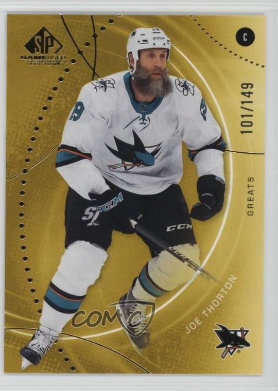 2025-26 Upper Deck SP Game Used Edition Gold 101/149 Joe Thornton #28 HOF 6a6