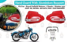 Fit For Royal Enfield "New Classic, Meteor & Hunter 350 Gloss Red Handguard"