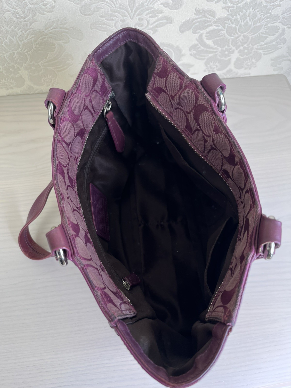 Coach Circle Patchwork Berry/Multicolor Tote Hand… - image 11