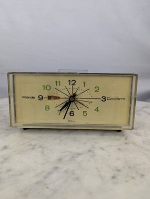 Rare Vintage Wards 9525 Datalarm Alarm Week Day Clock Retro Atomic 60s Works! 