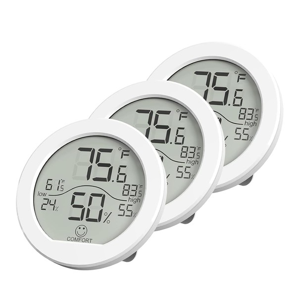 Digitales Thermometer Hygrometer 3-StüCk Temperatur Luftfeuchtigkeit 3 StüCk-image
