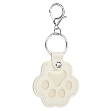 Pet Fur Storage Keychain Leather Dog Fur Keepsake White