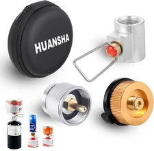 3-Piece Propane/Isobutane/Butane Refill Adapter Set - Camping Backpacking Stove 