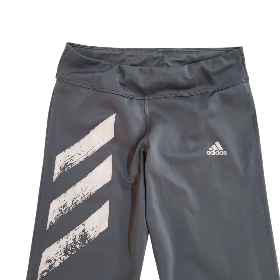 Adidas Leggings Running Aeroready Yoga Grey Cropped Women's S 8-10 W26 L23 L661 - Image 3 of 4