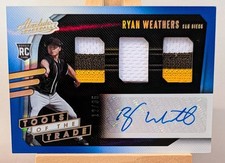 2021 Panini Absolute Ryan Weathers Spectrum Blue AUTO / Jersey RC #d /35