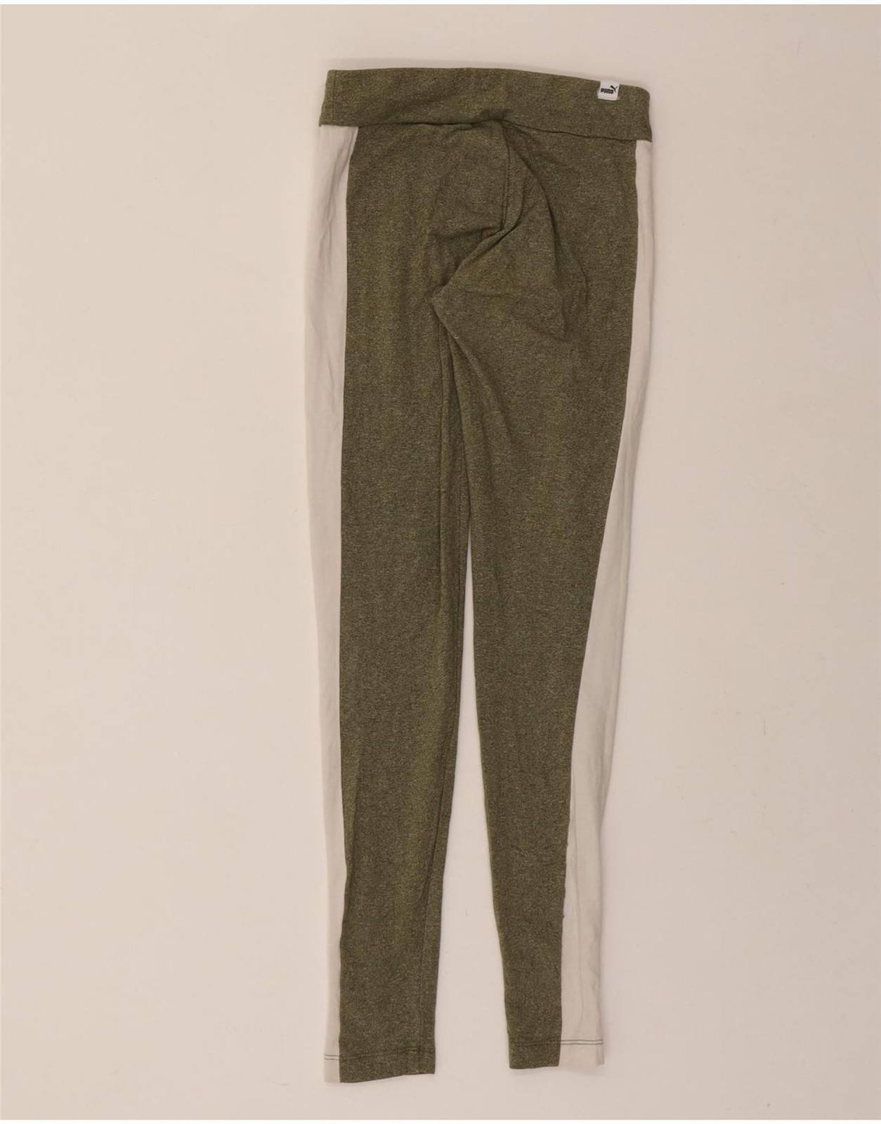 PUMA Womens Graphic Leggings UK 6 XS  Khaki Colourblock DJ20 image 2