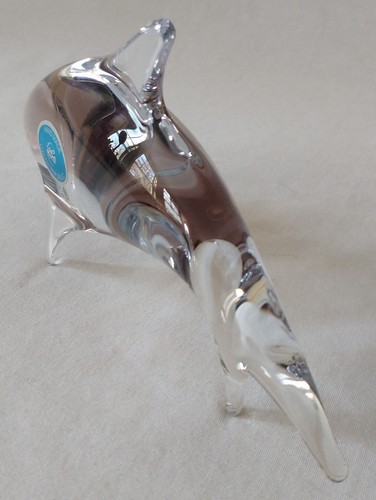 Smokey Glass Dolphin By Miloslav Janku Zelezny Brod Glassworks Czech Republic - Picture 9 of 16