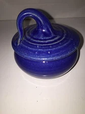 Blue Pottery Covered Dish
