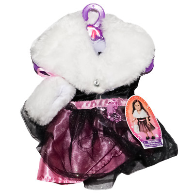 My Life As Doll Winter Snowflake Dress Faux Fur Cape Purse Fits 18'' Dolls