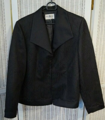 REFLANE Women's Jacket Polyester Size 50 Black Spider Web Blazer