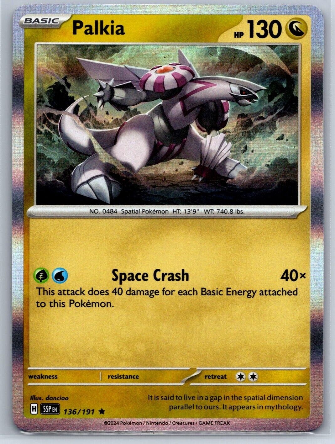 Pokemon - Palkia - 136/191 - Holo Rare - Surging Sparks - NM/M