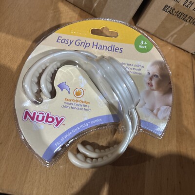 Nuby Bottle Easy Grip Handles Wide Caliber- fits all Wide Neck - White