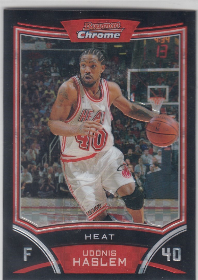 2008-09 Udonis Haslem Bowman Chrome XFRACTOR Parallel /299 - #56 Miami Heat