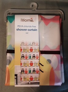 New Home PEVA Chloride Shower Curtain Owls, 70" by 72"