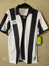 NWT-Atletica Black/White Striped Soccer Training Jersey Deportivo SZ S (READ)