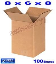 100 - 8x6x8 Cardboard Boxes 32-ECT Mailing Packing Shipping Corrugated Carton