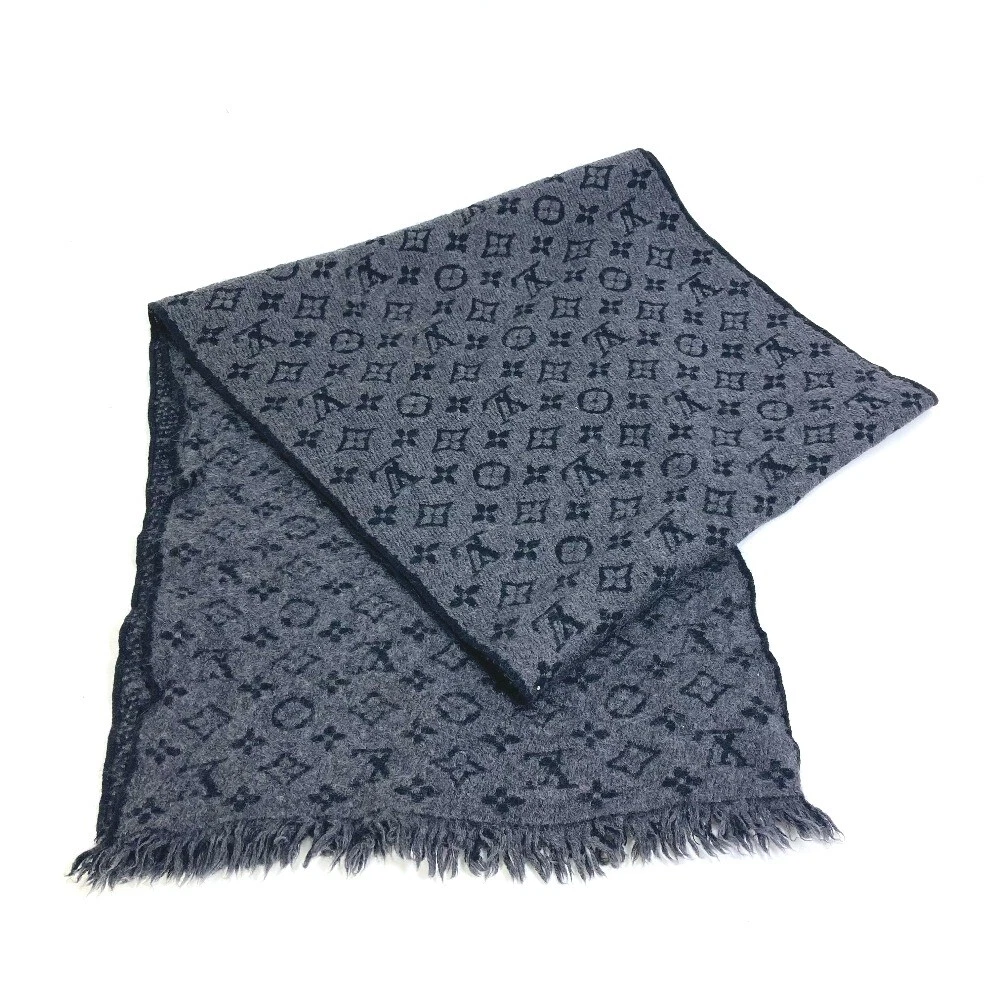 LOUIS VUITTON M78526 Monogram Echarpes classic Fringe Stole 