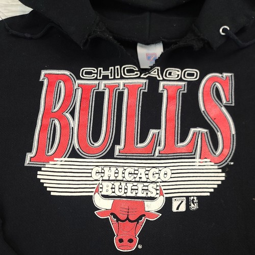 VTG Chicago Bulls Mens Black Pullover Hoodie Size XL Heavy Weight - Picture 5 of 13
