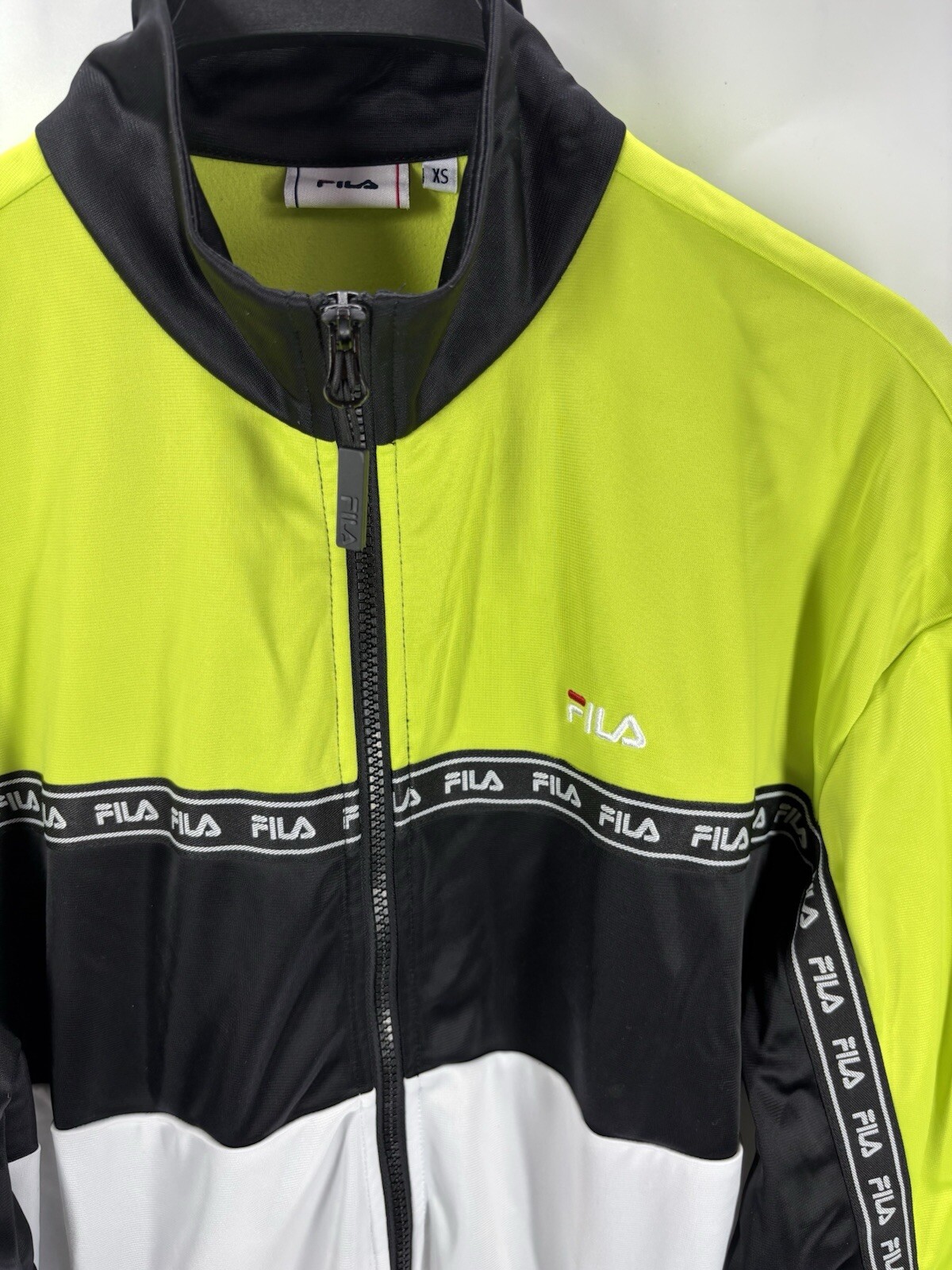 FILA Full Zip Jacket Track Green UK XS Vintage Retro Rare Streetwear Casual image 2