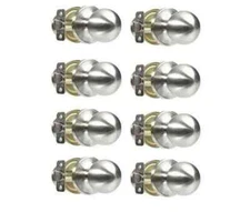 Probrico Hall & Closet Door Knob Polished Chrome Passage Non-Locking (Lot of 8)