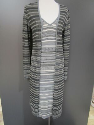Kenzo Jungle Strick Kleid & Mantel grau Gr.XL (fällt wie Gr.M aus)