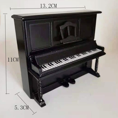 Dolls House Miniatures Old Black Piano Model Furniture 1:12 Scale Living Room - Picture 2 of 5