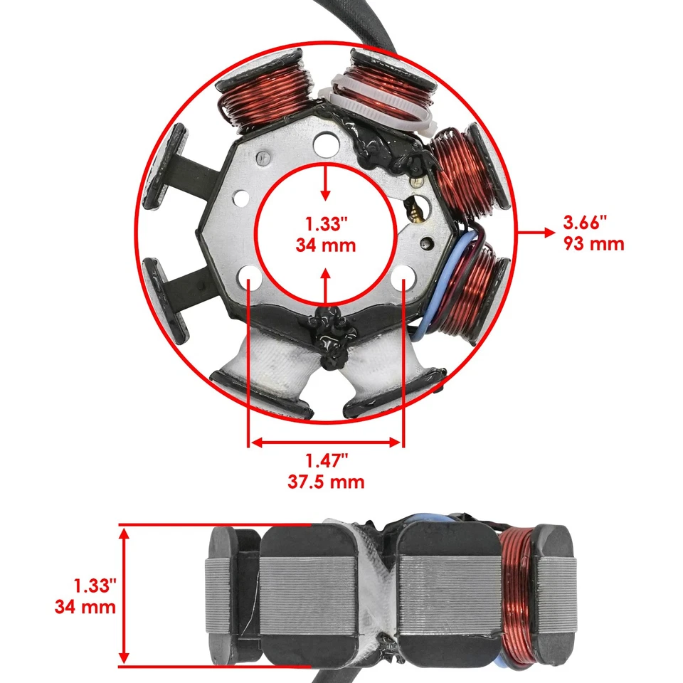 Estator para Honda XR250R XR-250R 1996 1997 1998 1999 2000 2001 2002 2003 2004 Foto 2 de 4