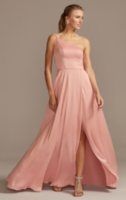 DB STUDIO crepe back satin one shoulder women's dress wedding bridesmaid  Size