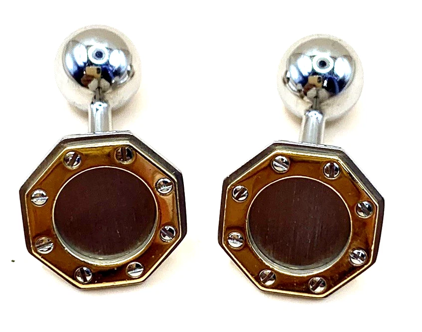 Gemelos Cartier Santos de acero inoxidable de oro de 18 quilates Foto 2 de 4