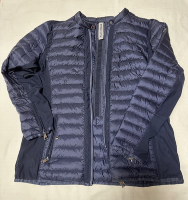 Milestone Womens Blue Long Sleeve Full Zip Jacket Real Down