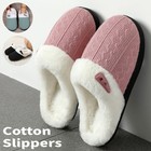 Plus Winter Warm Plush Slippers for Women Non-Slip Comfort Soft Lined Home Shoes