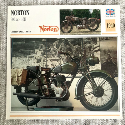 Norton 500 cc 16H 1940 Great Britain Edito Service Atlas Motorcycle Card
