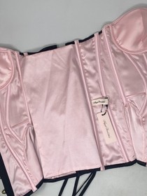 Agent Provocateur Honig Black Baby Pink Corset AP2 Small NWT $650