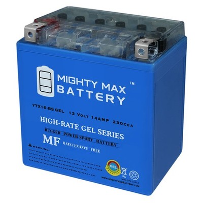 Mighty Max YTX16-BS GEL Battery for Suzuki 500cc LT-A500F Vinson 4WD 2004-2005